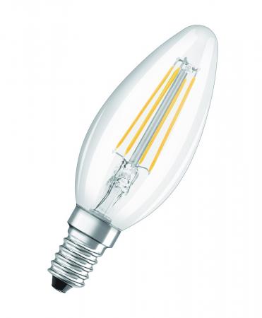 6er Vorteilspack  OSRAM E14 LED STAR FILAMENT Kerze klar 5,5W wie 60W warmweiß für Kronleucher und schmale Leuchten
