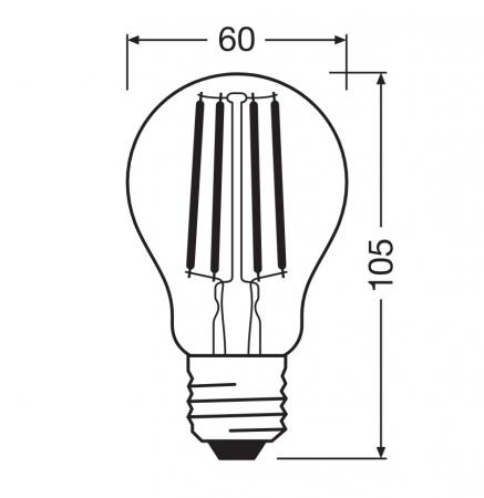 OSRAM E27 LED 3-Stufen-Dimmen Filament klar 6,5W wie 60W E27 warmweisses Licht