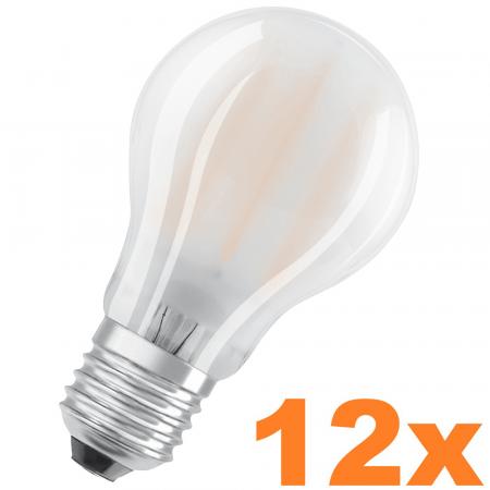 6 x 2er Pack OSRAM LED E27 Glühbirne matt 6,5W als 60W Ersatz warmweißes Licht