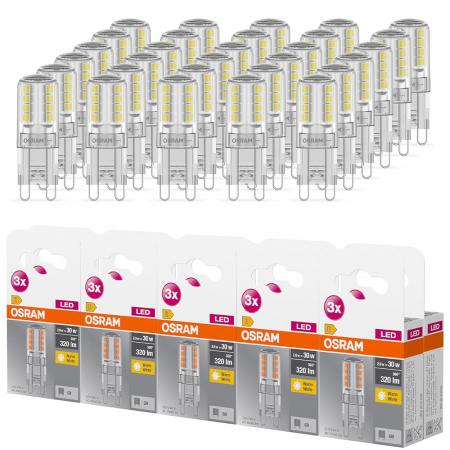 30er Pack OSRAM LED PIN mit G9-Sockel 2,6W wie 30 Watt warmweißes Licht
