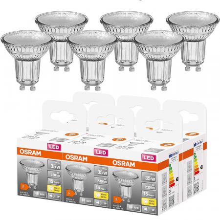 OSRAM LED VALUE PAR 16 GU10 LED Strahler 2,6W=35W 36° 2700K Glas warmweißes Licht Akzentbeleuchtung