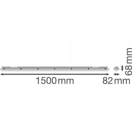 150cm LEDVANCE Damp Proof 1500 LED Feuchtraumleuchte 26W 4000K Universalweiß IP65 Feuchtraumwanne mit LED