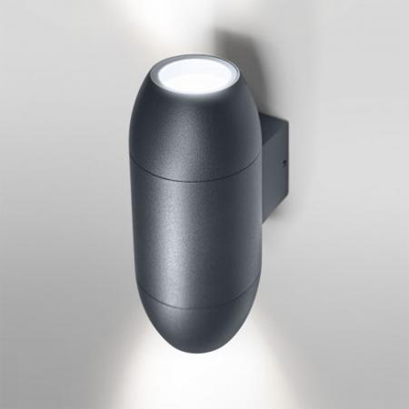 OSRAM  CANNON Außenwandleuchte oval Anthrazit Aluminium up & down Lichtkegel