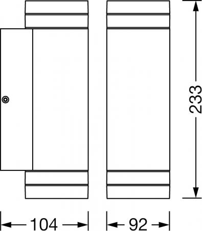 Zweiseitg leuchtende BEAM Terrasssen Wandlampe dunkelgrau mit Dekoringen von LEDVANCE