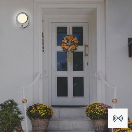 Osram ENDURA STYLE DISC Außenwandleuchte mit Bewegungsmelder aus Edelstahl