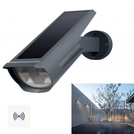 Osram ENDURA GARDEN Solar LED Außen Wandstrahler dunkelgrau - Tageslichtsensor und RGBW Farben -  für Garten und Terrasse