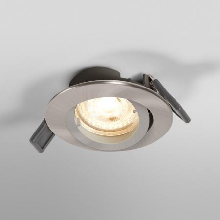 OSRAM Spotlight Recess Set Incl. Osram LED 4.3W GU10 Brushed Nickel aus Aluminium gebürstet mit warmweißem Licht in Nickeloptik