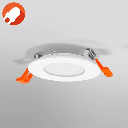 OSRAM LED Downlight ultra slim ø8cm weiß 6500K Tageslicht - flaches Design, IP20, einfache Montage für Wohnräume und Küchen