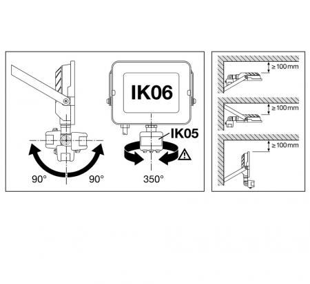 LEDVANCE Kompakter LED Flutlicht Strahler mit Sensor 10W 3000K warmweißes Licht IP65 in Schwarz