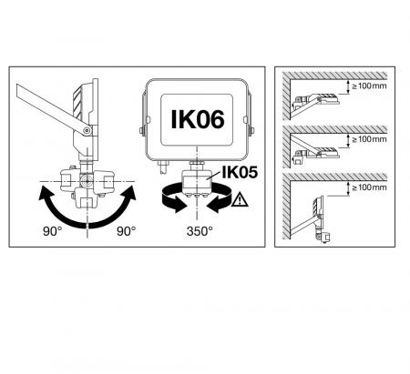 LEDVANCE Kompakter LED Flutlicht Strahler mit Sensor 10W 4000K neutralweißes Licht IP65 in Schwarz