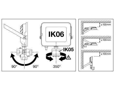 LEDVANCE Kompakter LED Flutlicht Strahler mit Sensor 20W 4000K universalweißes Licht IP65 in Schwarz