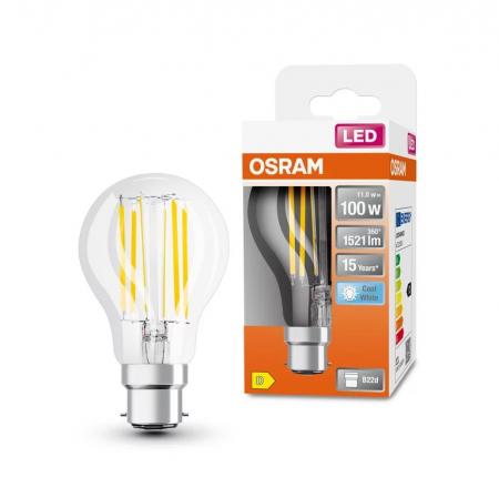 OSRAM B22D LED Lampe STAR mit Bajonettsockel 11W wie 100W neutralweißes Licht 4000K klar