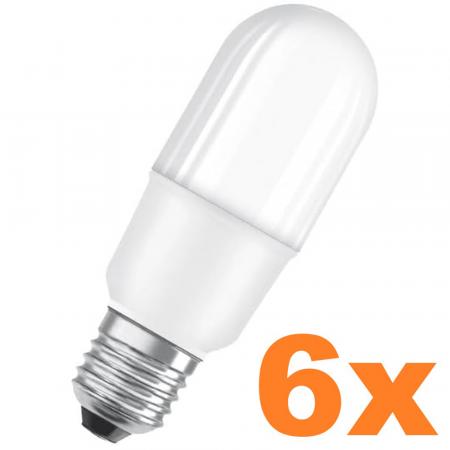 6er Sparset OSRAM E27 LED Lampe SUPERSTAR PLUS HD LIGHTING Stickform matt dimmbar 11W wie 75W Tageslichtweiß  & hohe Farbwiedergabe