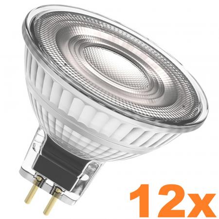 12er Vorteilspack OSRAM GU5.3 Strahler Superstar Plus MR16 HD LIGHTING 36° Abstrahlwinkel dimmbar 12V 8W wie 50W warmweißes Licht 90Ra