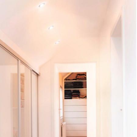 3er-Pack OSRAM LED Einbauleuchten Nickel gebürtet 2700k warmweißes Licht - dimmbar über Wandschalter,  mit integriertem LED-Modul und Treiber, IP20-Schutz, für Innenraumanwendungen