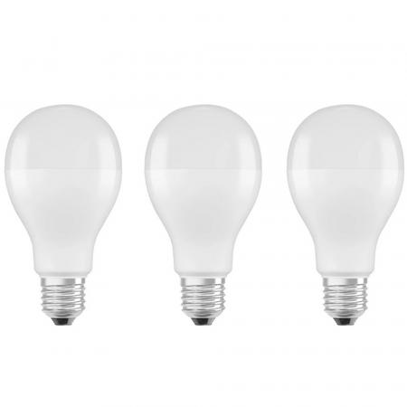 3er Sparpack leistungsstarke OSRAM E27 LED Lampen matt 19W wie 150W Tageslichtweiß