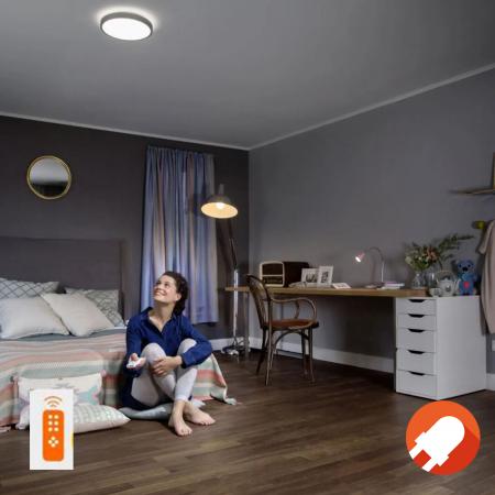 OSRAM Dimmbare flache LED Deckenleuchte Orbis Ø31cm mit Fernbedienung und wechslbarer Farbtemperatur