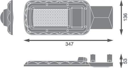 Ledvance LED Straßen- und Parkplatzbeleuchtung URBAN LITE M 50W 865 IP65 GY