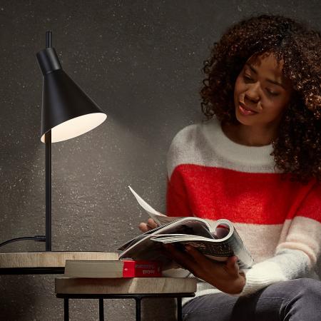 OSRAM Tischleuchte / Nachttischlampe TOKIO in Schwarz inkl warmweißer LED