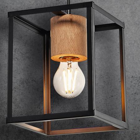 Osram Decor Nairobi Pendelleuchte 1-flammig aus Stahl & Holz in Schwarz