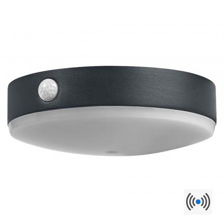 Osram Wandleuchte Endura Style Tossa Wall Solar & Sensor in Schwarz - warmweißes Licht, integrierter Sensor, ohne Strom nutzbar, bis acht Stunden Brenndauer