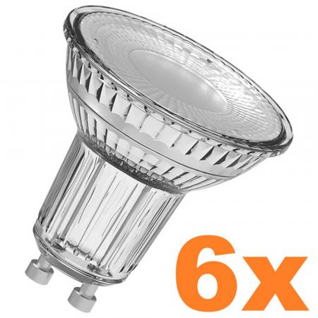 6x OSRAM GU10 LED STAR PAR16 Strahler 36° 2.6W wie 35W 2700K warmweißes Licht