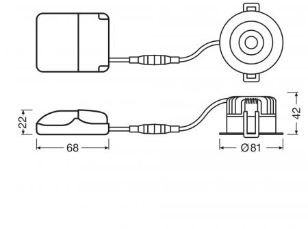 LEDVANCE Spot fix 8W 3000K LED Einbauleuchte dimmbar IP44 schwarz
