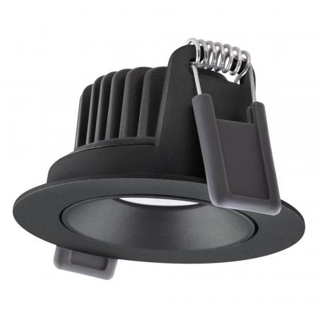 LED Einbaustrahler 8W 3000K Schwarz Ø81mm dimmbar IP20 680lm CRI90 Deckeneinbauleuchte- Einbaudurchmesser: 68 mm