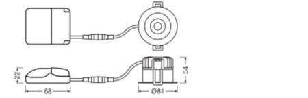 LEDVANCE 4058075799868 SPOT DARKLIGHT SP DK FIX P 8W 930 PS DIM IP44 BK - Einbaudurchmesser: 68 mm
