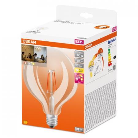 Osram LED GLOW DIM GLOBE 125 E27 dimmbar 2200-2700K 7W wie 60W veränderbare Farbtemperatur