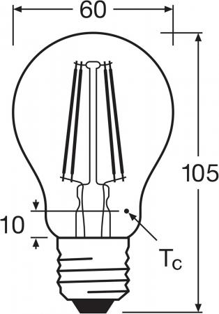 3er PACK Osram BASE E27 Filament LED-Leuchtmittel 6W wie 60W warmweiss