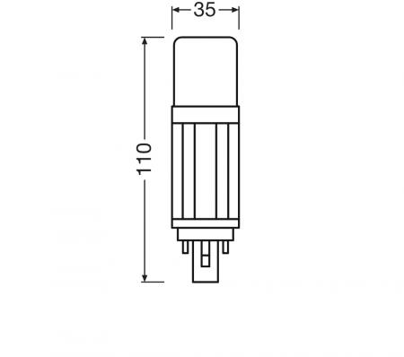 Ledvance DULUX D13 LED Kompaktlampe 2Pin G24d  5,5W wie 13W 4000K neutralweißes Licht EM & AC für KVG/VVG