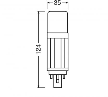 Ledvance DULUX D18 LED Kompaktlampe 2Pin G24d  7,5W wie 18W 4000K neutralweißes Licht EM & AC für KVG/VVG