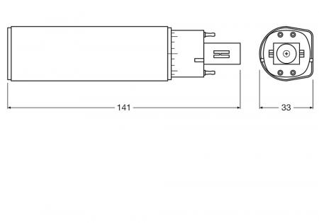 Ledvance DULUX D/E18 HF & AC LED Kompaktlampe 4Pin G24Q-2 7W wie 18W 3000K