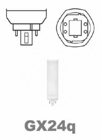 Ledvance DULUX LED T/E26 HF & AC MAINS V 10W 840 GX24Q-3  Kompaktlampe wie 26W 4000K neutralweißes Licht - EVG