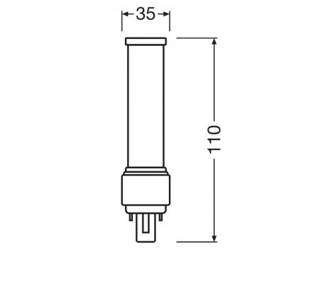 Ledvance DULUX D10 LED Kompaktlampe 2Pin G24d-1 3000K warmweißes Licht EM & AC für KVG/VVG 5W wie 10W