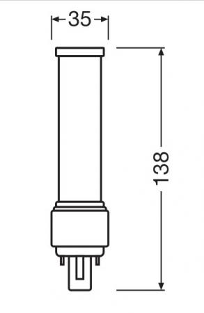 Ledvance DULUX D13 LED Kompaktlampe 2Pin G24d-1 3000K warmweißes Licht EM & AC für KVG/VVG 6W wie 13W