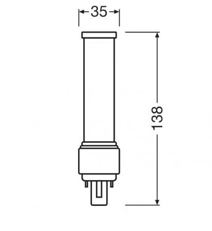 Ledvance DULUX D13 LED 2Pin G24d-1 4000K universalweiß EM für KVG/VVG 6W wie 13W