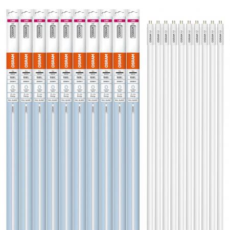10er Pack 85cm Osram T5 G5 LED RÖHRE 10W wie 21W HF HE21 neutralweiß 4000K aus Glas für EVG