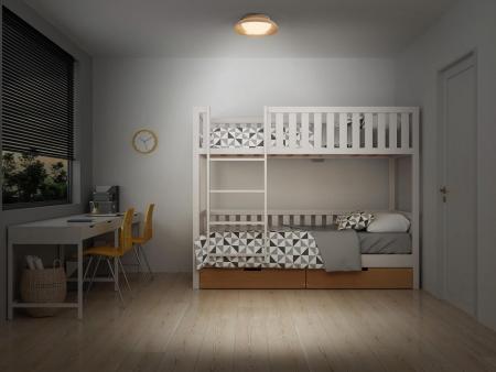 OSRAM Deckenleuchte Orbis Milan Wood Decor aus Stahl und Glas