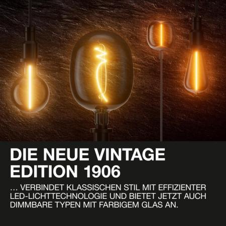 Osram E27 Vintage Lampe 1906 Big Globe Magnetic Smoke dimmbar 4,8W wie 10W extra warmweißes Licht