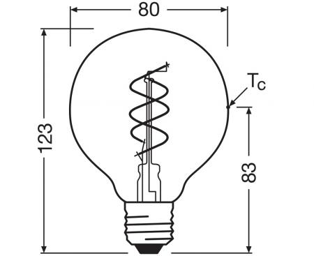 OSRAM E27 LED VINTAGE Spiral Filament Globe 80 klar 4,6W wie 40W dimmbar warmweiß 90Ra