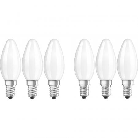 6 x Osram E14 LED Kerzenlampen CLASSIC besonders effizient 1,2W wie 25W 2700K warmweißes Licht - Sehr gute Energieeffizienz