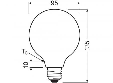 OSRAM E27 STAR Globe 95 besonders effiziente LED Kugellampe Frosted 5W wie 75W 2700K warmweißes Licht