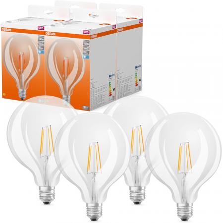 4-Pack OSRAM Globe 125 E27 LED Globe Glühbirnen 7W wie 60W universalweißes Licht