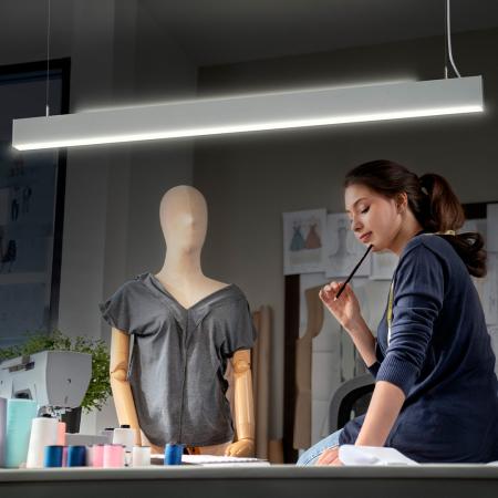 112cm OSRAM OFFICE Line Cuboid Dimmbare Büroleuchte Pendelleuchte 42W 4000K in weiß