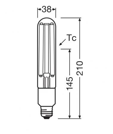 Ledvance E27 LED NAV 70 LED FILAMENT AMBER Straßenlampe 23W wie 70W 1800K IP65