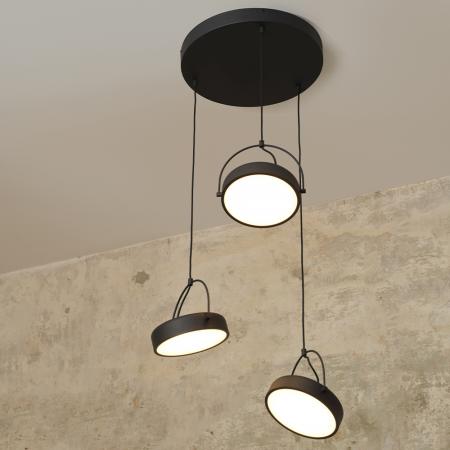 Osram 3-flammige Pendelleuchte Decor Puck aus Stahl in Schwarz mit warmweißem Licht