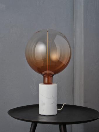 OSRAM Tischleuchte Decor Marble Base Table dimmbar mit E27 Fassung Weiß - Elegante Tischlampe aus Marmor mit Textilkabel – dimmbares Licht für jeden Raum