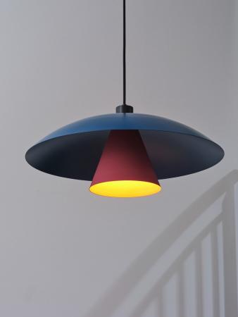 OSRAM Pendelleuchte Decor Flying Mushroom in Blau/ Rosa Ø 50 cm aus Stahl mit E27 Fassung - dekorative Hängelampe